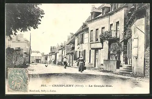 AK Champlemy, La Grande-Rue