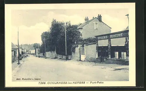 AK Coulanges-les-Nevers, Port-Patin, Strassenpartie im Ort