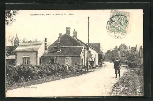 AK Monceaux-le-Comte, Avenue de la Gare