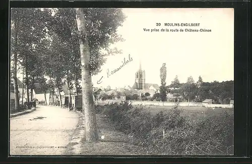 AK Moulins-Engilbert, Vue prise de la route de Chateau-Chinon