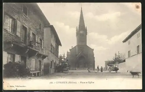 AK Civrieux, Place et Eglise