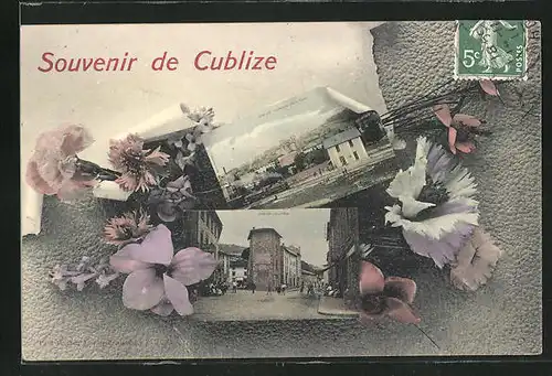 AK Cublize, Grand` Rue, La Gare