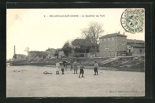 AK Belleville-sur-Saone, Le Quartier du Port