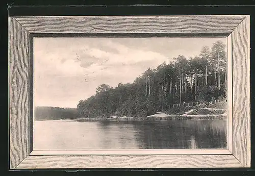 Passepartout-AK Berlin-Zehlendorf, Alte Fischerhütte, Terrassen am Schlachtensee