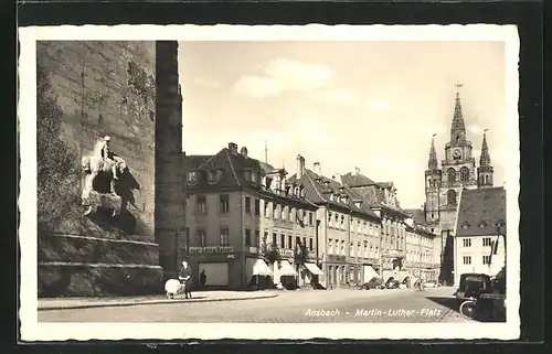 AK Ansbach, Martin Luther-Platz mit Geschäften