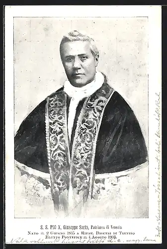 AK Papst Pius X. in geistlichem Gewand