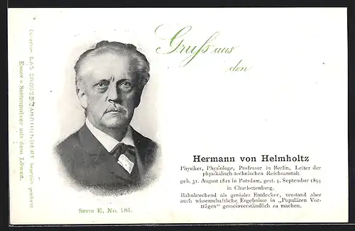 AK Portrait des Physikers Hermann von Helmholtz