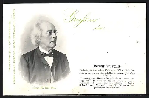 AK Portrait des Philologen Ernst Curtius
