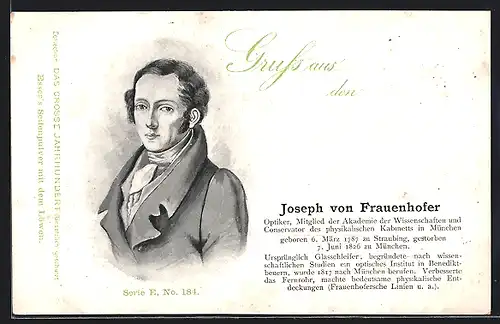 AK Joseph von Frauenhofer, Optiker, Mitglied der Akademie der Wissenschaften