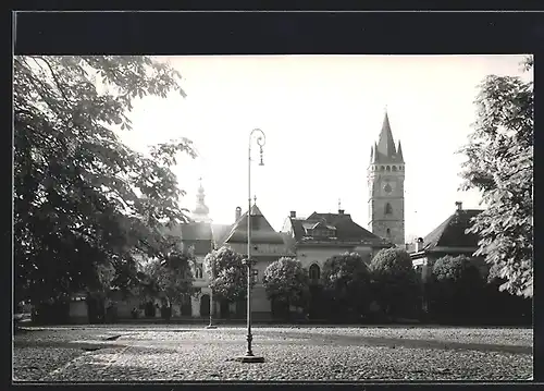 AK Baia-Mare, Blick von einem Platz auf einen Turm