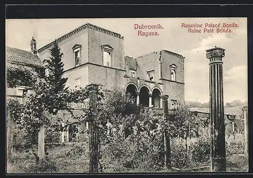 AK Dubrovnik / Ragusa, Rusevine Palacé Bonde, Ruine Pale Bonda