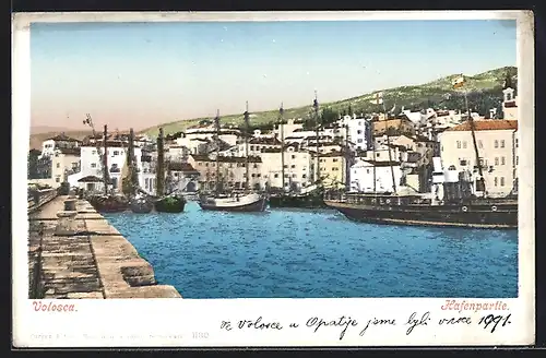 AK Volosca, Dampfer am Hafen