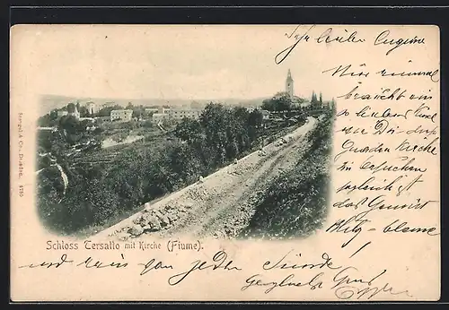 AK Fiume, Schloss Tersatto mit Kirche