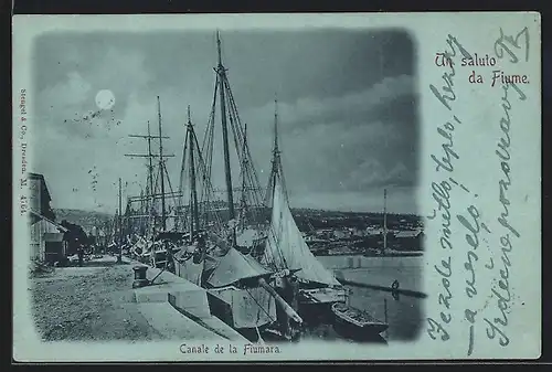 Mondschein-AK Fiume, Canale de la Fiumara