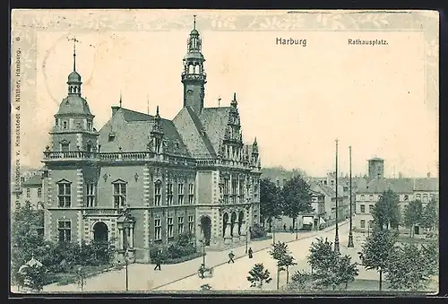 AK Harburg, Blick auf den Rathausplatz