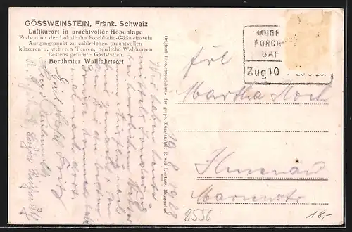 AK Gössweinstein /Fränk. Schweiz, Ortsansicht mit Kirche