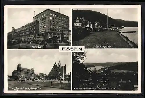 AK Essen, Bahnhof und Handelshof, Postamt