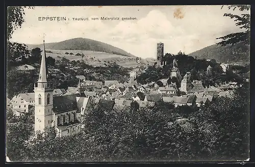 AK Eppstein i. Taunus, Ortsansicht vom Malerplatz gesehen