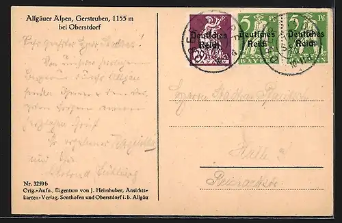 AK Gerstruben bei Oberstdorf, Ortsansicht mit Allgäuer Alpen