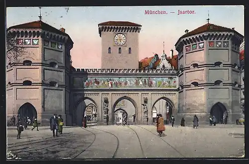 AK München, Strasse am Isartor