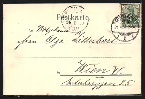 AK Düsseldorf, Blick auf die Rheinbrücke