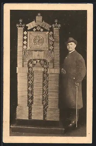 AK Goslar, Kunstuhr aus Strohhalmen gefertigt, Aug. Lehrke