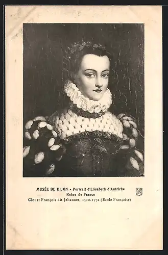 AK Portrait d`Elisabeth d`Autriche, Reine de France