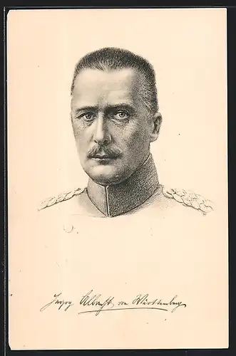 Künstler-AK Portrait Herzog Albrecht von Württemberg in Uniform