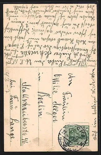 AK Soldat bei einem Tanz mit seiner Geliebten, Spruch