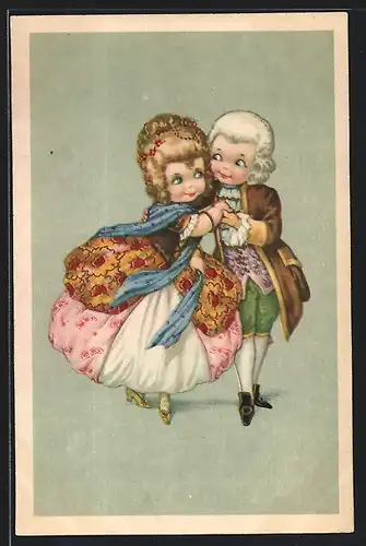 Künstler-AK Barockes Tanzpaar