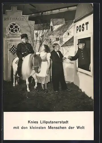 AK Knies Liliputanerstadt mit den kleinsten Menschen der Welt