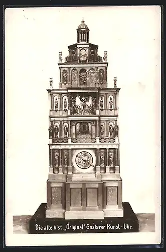AK Goslar, Gefertigte Kunstuhr des Bildhausers H. Wecken