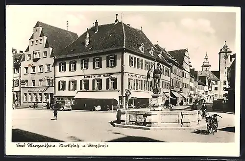 AK Bad Mergentheim, Marktplatz mit Gasthof zum Ochsen