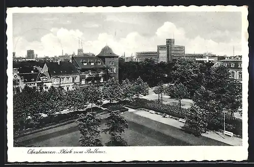 AK Oberhausen, Blick zum Rathaus