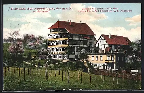 AK Liebenzell, Kurhaus Schwarzenberg, Gasthaus und Pension von Otto Haas