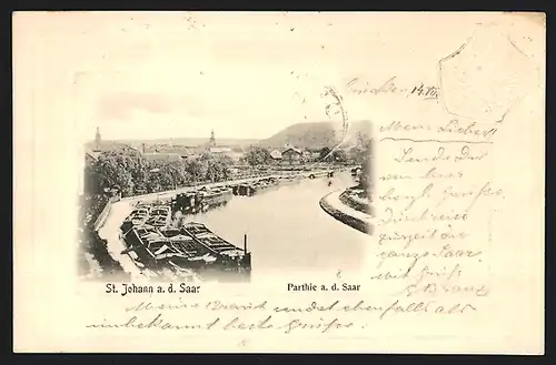 AK St. Johann a. d. Saar, Partie an der Saar