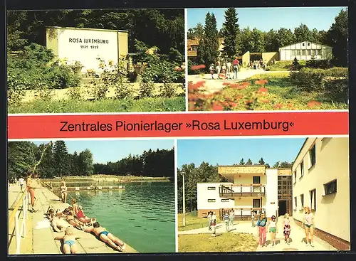 AK Seifhennersdorf, Zentrales Pionierlager Rosa Luxemburg, Bettenhäuser, Waldbad Silberteich