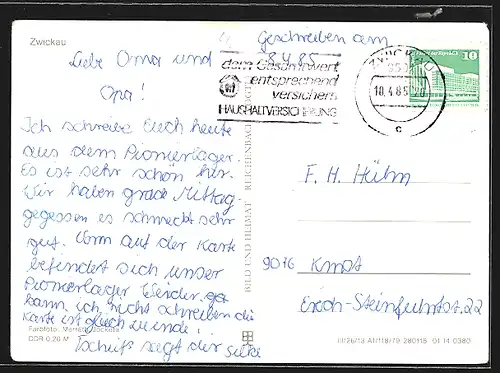 AK Zwickau, Pionierlager Karl Liebknecht, Flaggen, Bühne