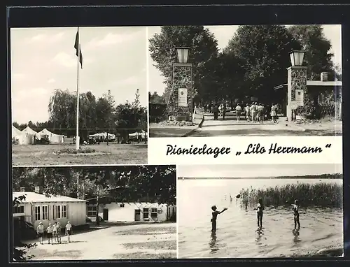 AK Bad Saarow-Pieskow-Strand, Pionierlager Lilo Herrmann, Eingang