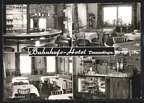 AK Donaueschingen, Bahnhofshotel, Innenansichten