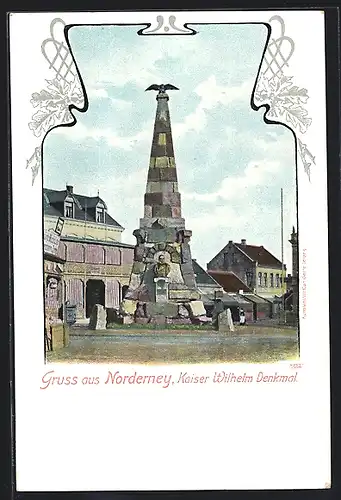 AK Norderney, Kaiser Wilhelm Denkmal