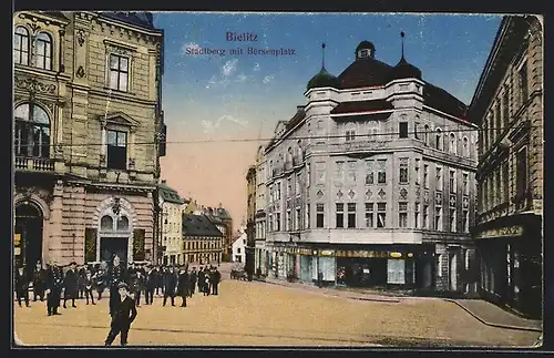 AK Bielitz, Stadtberg mit Börsenplatz
