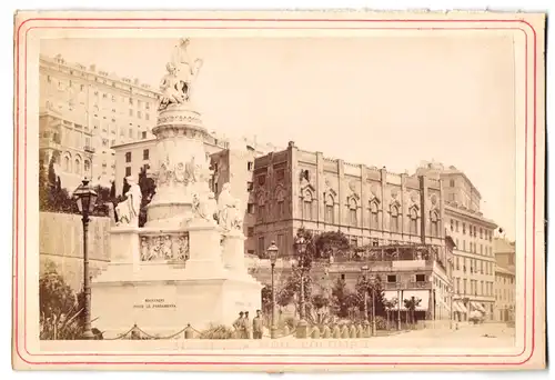 Fotografie unbekannter Fotograf, Ansicht Genova, Mon Colombo, Kolumbus Denkmal