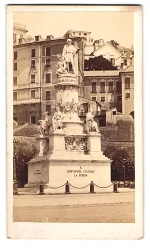 Fotografie Alfredo Noack, Genova, Ansicht Genova, Mon. Colombo, Kolumbus Denkmal