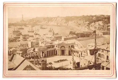 Fotografie unbekannter Fotograf, Ansicht Genova, Panorama da Sta. Brigida, Bahnhof