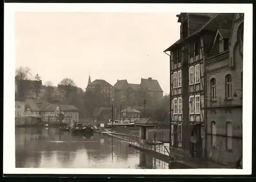 Fotografie unbekannter Fotograf, Ansicht Hann.-Münden, Werra - Hochwasser, Flut-Katastrophe, Überschwemmung 1964