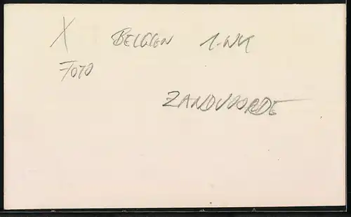 Fotografie Ansicht Zandvoorde, Kriegszerstörung, stark beschädigte Wohnhäuser, 1.WK