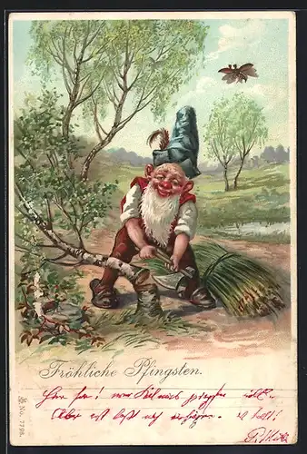 AK Angestrengter Zwerg fällt einen Baum