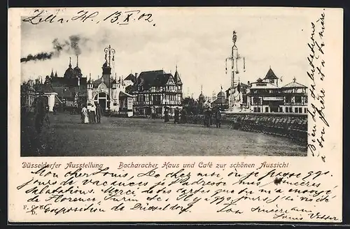 AK Düsseldorf, Ausstellung 1902, Bacharacher Haus und Cafe zur schönen Aussicht