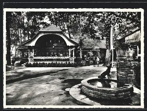 AK Zürich, Schweizerische Landes-Ausstellung 1939, Gasthaus Freiburger-Genfer Weinstube